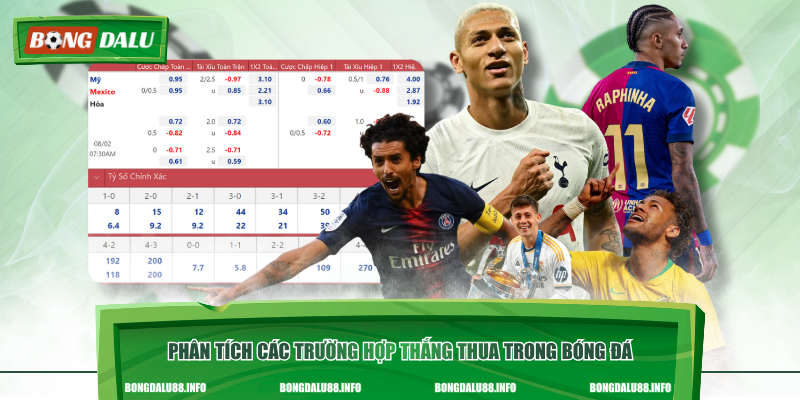 Phân tích các trường hợp thắng thua trong bóng đá